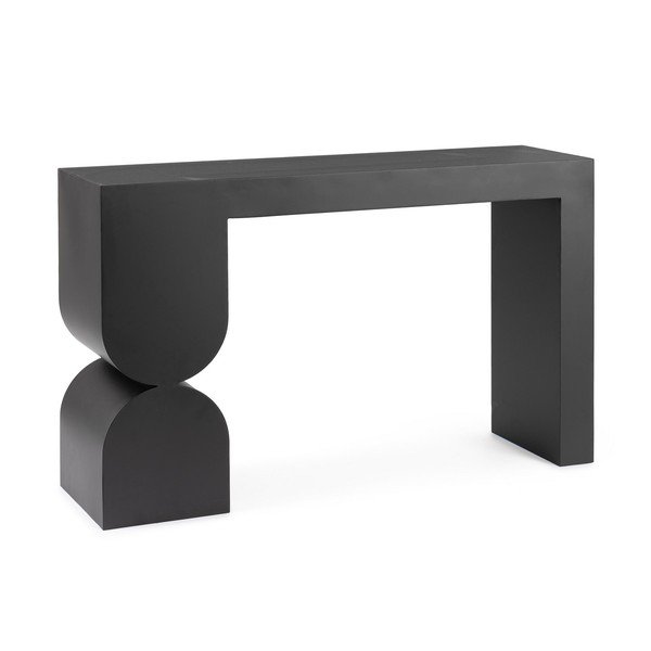 Črna stranska mizica s stekleno mizno ploščo 32x120 cm Archie – Bizzotto