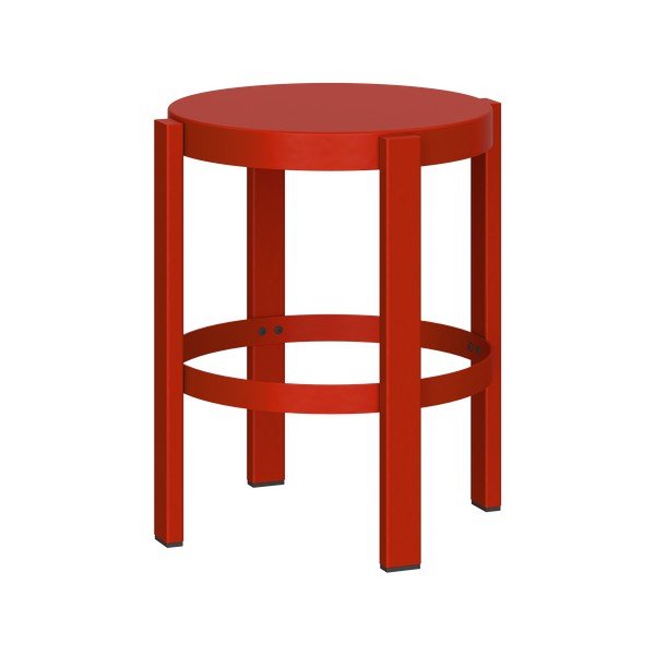 Rdeč jeklen stolček Doon – noo.ma