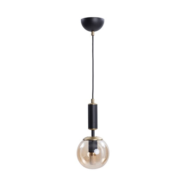 Rumena/črna viseča svetilka s steklenim senčnikom ø 15 cm Hector – Squid Lighting