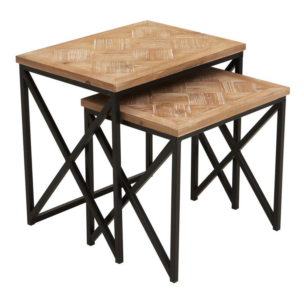 Stranske mizice v kompletu 2 ks iz masivne jelke 38x51 cm Kickford