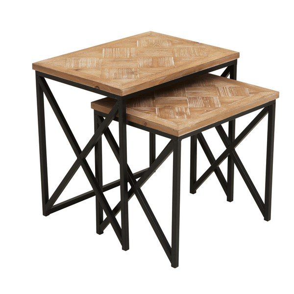 Stranske mizice v kompletu 2 ks iz masivne jelke 38x51 cm Kickford – Premier Housewares