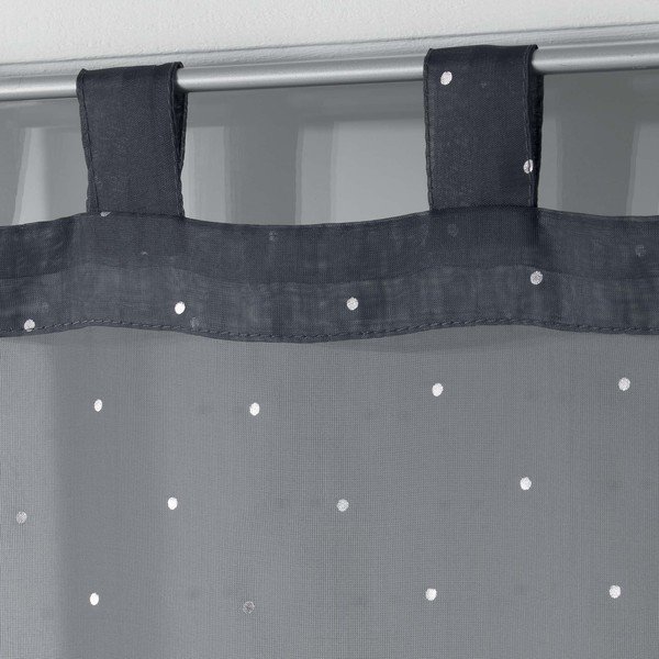 Antracitno sive prosojne zavese iz tančice v kompletu 2 ks 60x90 cm Orion – douceur d'intérieur-image-1