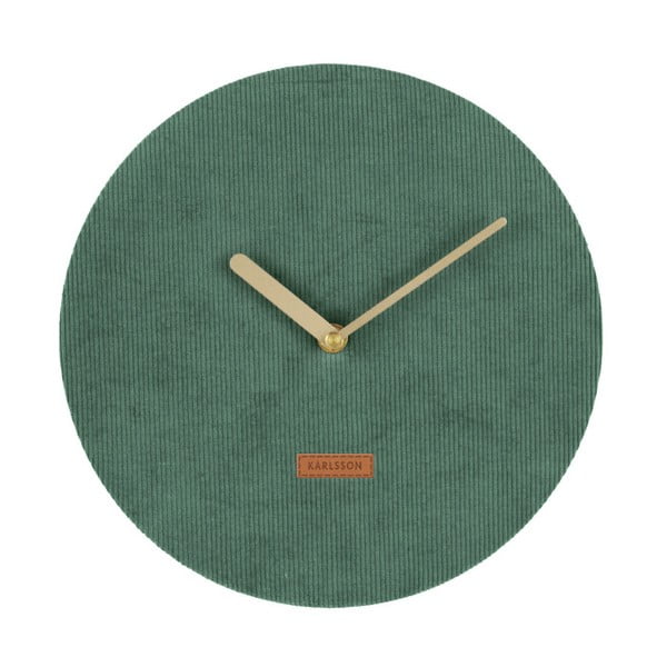 Temno zelena stenska ura s krpo Karlsson Krpo, ⌀ 25 cm