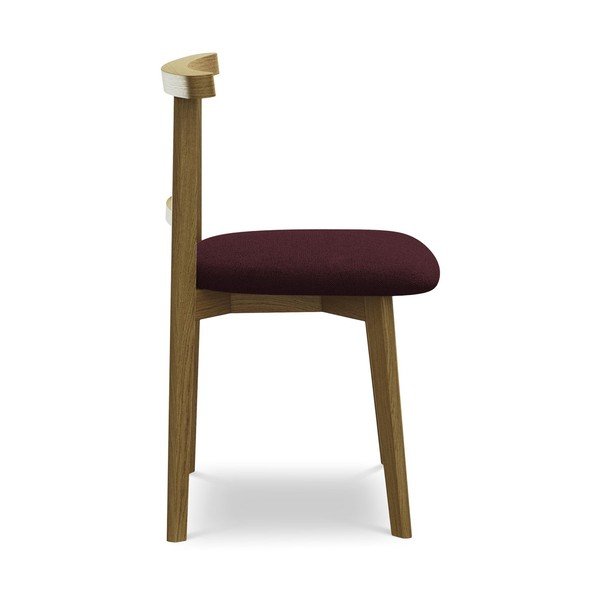 Bordo rdeč jedilni stol iz masivnega lesa Ohelo – Makamii-image-2