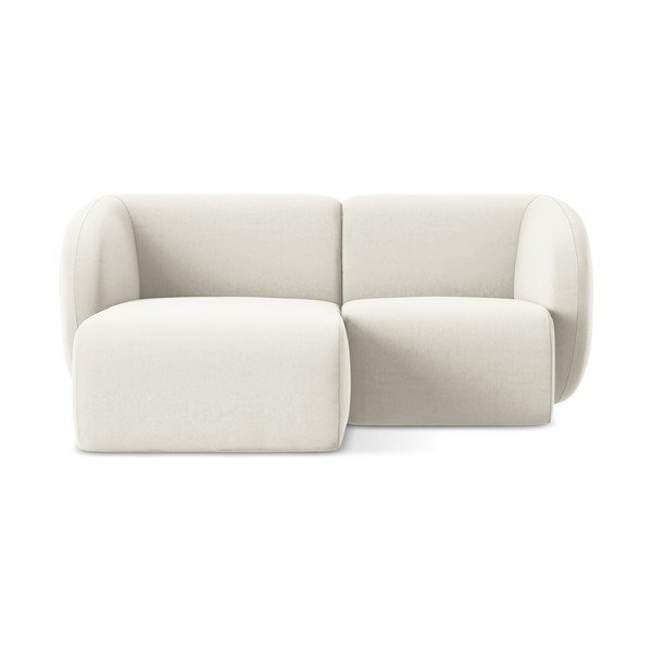 Bež žametna kotna sedežna garnitura (levi kot/z ležalnikom) Lani – Makamii