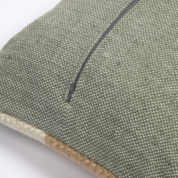 Zeleno-bež prevleka za blazino iz reciklirane plastike Kave Home Leeith, 45 x 45 cm-image-2