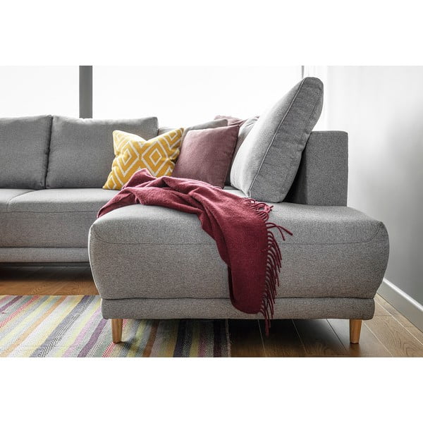 Svetlo siva raztegljiva sedežna garnitura Miuform Lovely Annie, desni kot-image-4