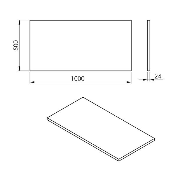 Bel pult omarice za umivalnik 100x50 cm Plato – Sapho-image-2