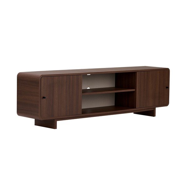 TV omarica v orehovem dekorju v temni naravni barvi 180x52x34 cm Mirel – Nordure