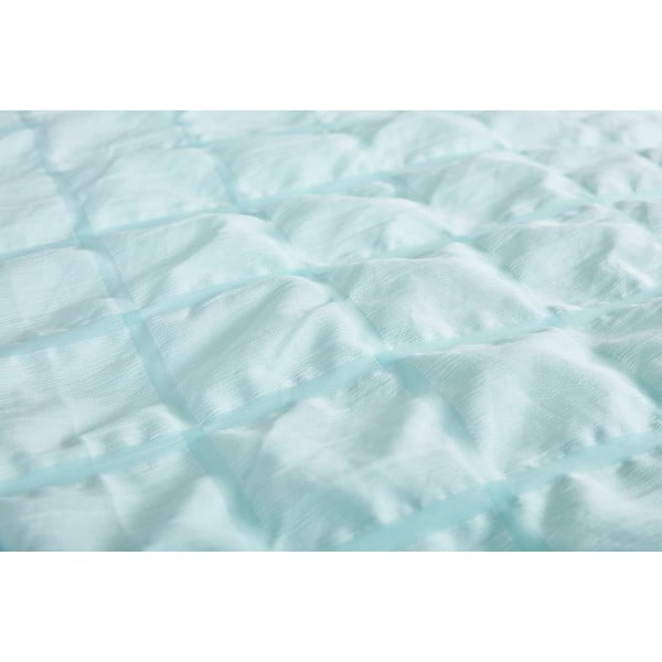 Mentolno zelena enojna posteljnina iz krepa 140x200 cm Naomi – My House-image-1