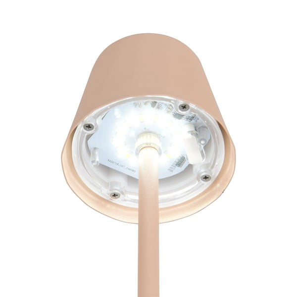 Kremno bela LED namizna svetilka s kovinskim senčilom (višina 21 cm) Diaz – Trio-image-4