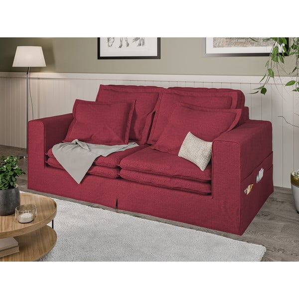 Rdeča sedežna garnitura 196 cm Nora – Ropez-image-3