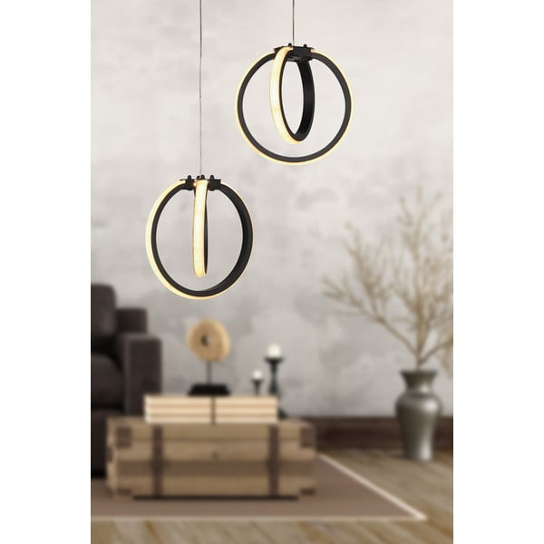 Črna kovinska LED viseča svetilka ø 20 cm Sezen – Squid Lighting-image-1