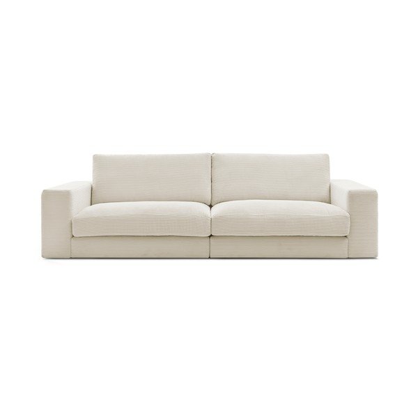Bež sedežna garnitura iz rebrastega žameta 274 cm Leonard – Bobochic Paris