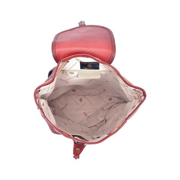 Rdeč usnjen nahrbtnik Sofia Cardoni Cindy-image-3