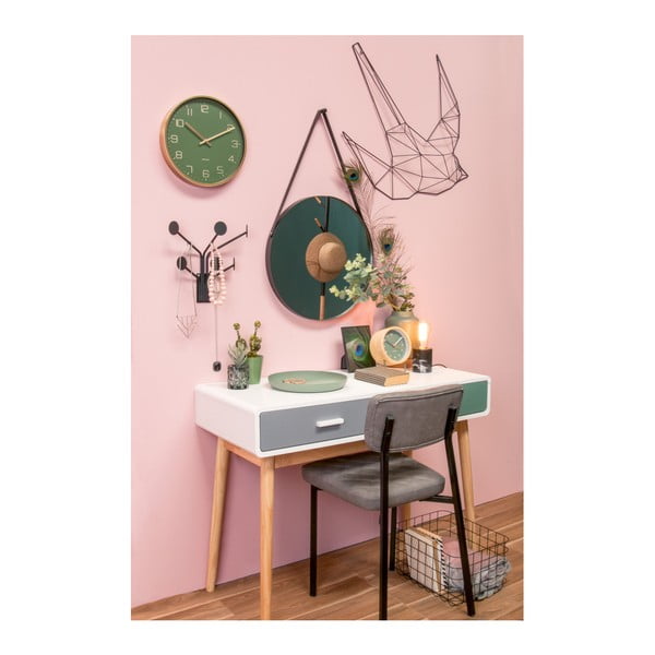 Stensko ogledalo z okvirjem v črni barvi PT LIVING Balanced, ø 47 cm-image-1