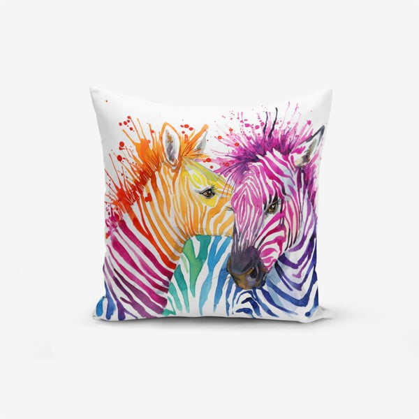 Prevleka za vzglavnik Minimalist Cushion Covers Colorful Zebras Oleas, 45 x 45 cm