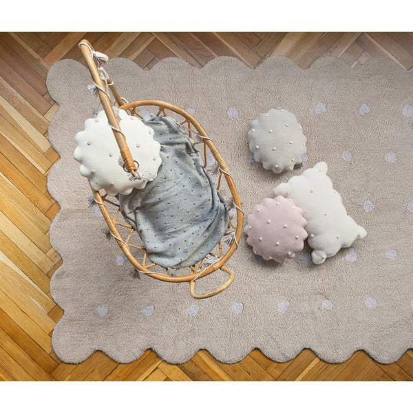 Bež pralna ročno tkana bombažna otroška preproga 120x160 cm Biscuit Beige – Lorena Canals-image-1