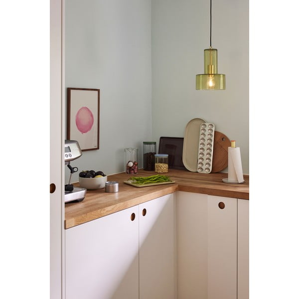 Zelena steklena viseča svetilka ø 20 cm Ripple – Hübsch-image-2