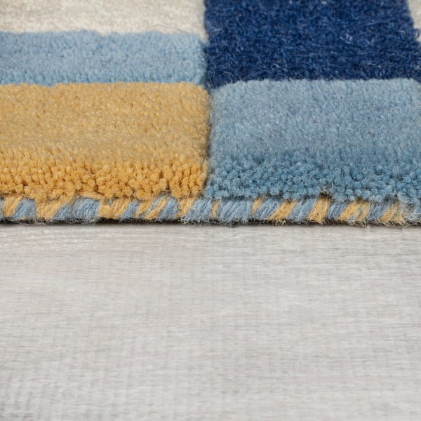 Moder ročno tkan volnen tekač 60x230 cm Kai Wool Border – Flair Rugs-image-4