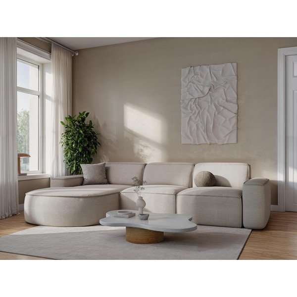 Sedežna garnitura iz šenilje v barvi terakote 244 cm Omao – Makamii-image-1