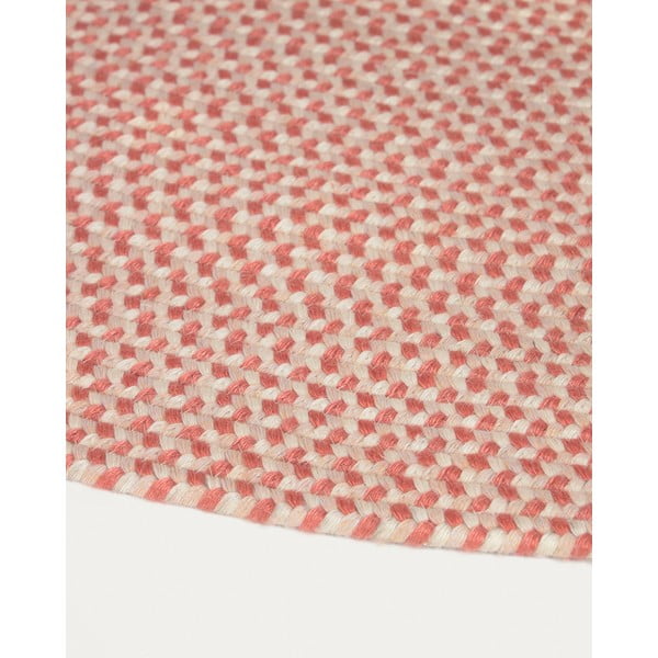Rožnata okrogla notranja in zunanja preproga iz recikliranih vlaken ø 150 cm Rodhe – Kave Home-image-3