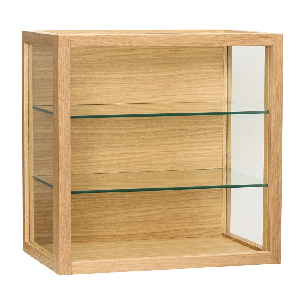 Stenska vitrina v hrastovem dekorju v naravni barvi 40x40x27 cm Poetic