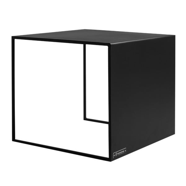 Črna dodatna mizica Custom Form 2Wall, 50 x 50 cm