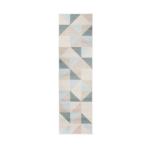 Bež in modra preproga Flair Rugs Urban Triangle, 60 x 220 cm