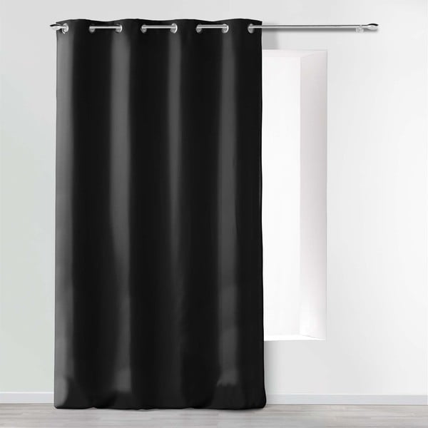 Črna zavesa iz mikrovlaken 140x280 cm Absolu – douceur d'intérieur