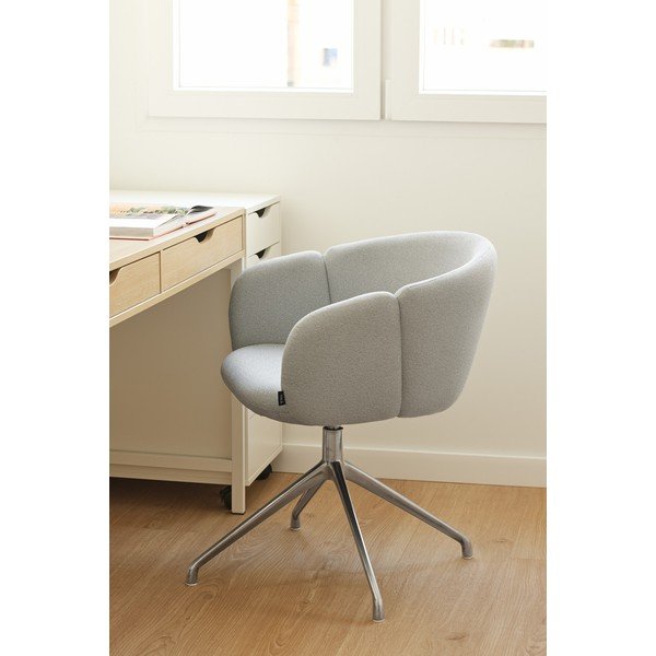 Svetlo siv oblazinjen jedilni stol z nasloni za roke Add – Teulat-image-1