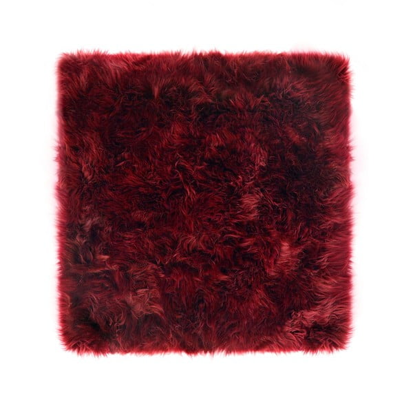 Rdeča preproga iz ovčje kože Royal Dream Zealand Square, 70 x 70 cm