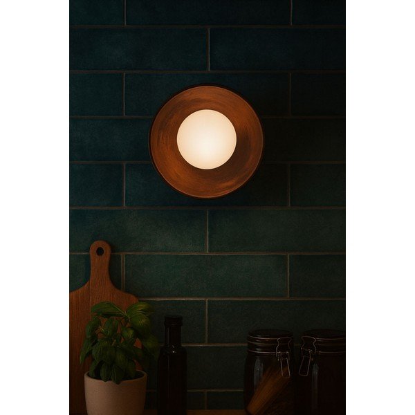 Rjava stenska svetilka ø 24 cm Elsa – Opviq lights-image-3