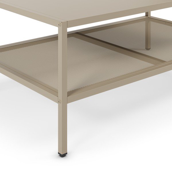 Kremno bela kovinska klubska mizica 60x100 cm Fayna – Marckeric-image-2