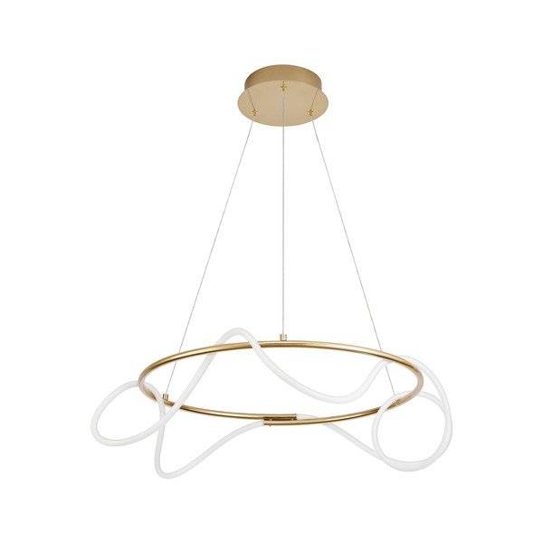 Aluminijasta LED zatemnitvena viseča svetilka v zlati barvi s senčilom iz akrilnega stekla ø 70 cm Tiriac – Nova Luce