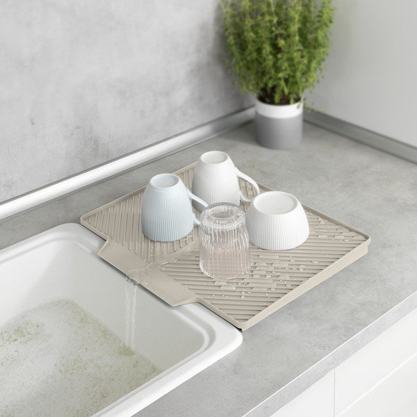 Bež plastična odcejalna podloga 34x40 cm Nelia – Wenko-image-1