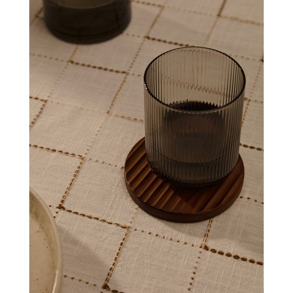 Leseni podstavki za kozarce v kompletu 4 ks v temni naravni barvi Rommu – Kave Home-image-1