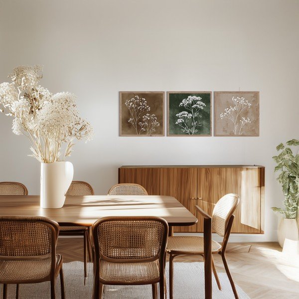 Slike v kompletu 3 ks 30x30 cm Floral Imprint – Styler-image-2