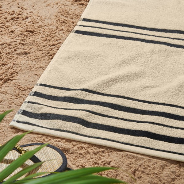 Bež brisača za na plažo 75x150 cm Banded Stripe – Catherine Lansfield-image-2