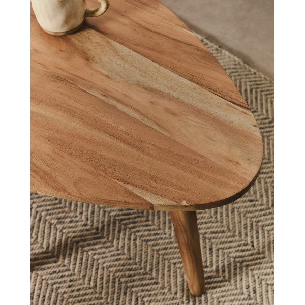 Klubska mizica iz masivne akacije v naravni barvi 60x110,5 cm Duvani – Kave Home-image-3