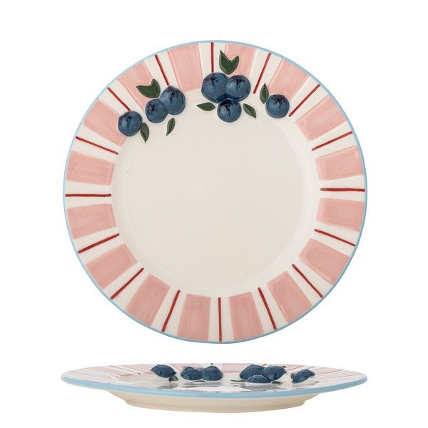 Rožnati/kremno beli desertni krožniki v kompletu 4 ks iz kamenine ø 20,5 cm Carry – Bloomingville-image-3