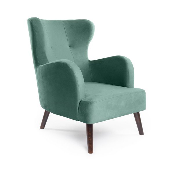 Mentolno zelen žameten fotelj z naslonom Noemye – Bonami Selection