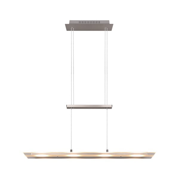Siva LED viseča svetilka s steklenim senčnikom Milos – Trio