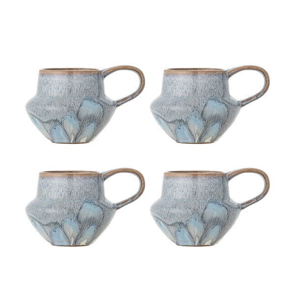 Svetlo modre skodelice v kompletu 4 ks iz kamenine 300 ml Bessie – Bloomingville