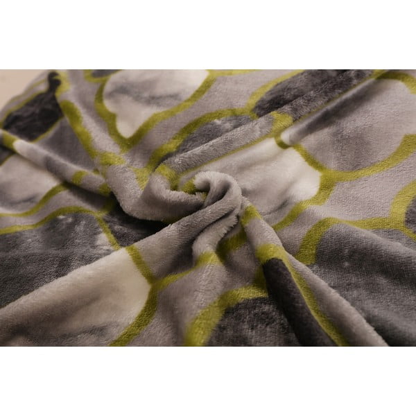 Zelena/siva enojna posteljnina iz mikropliša 140x200 cm – My House-image-1