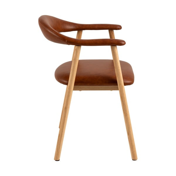 Jedilni stoli v kompletu 2 ks iz umetnega usnja v konjak rjavi in naravni barvi Addi – Actona-image-3