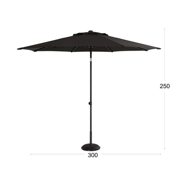 Črn dežnik Hartman, ø 300 cm-image-1
