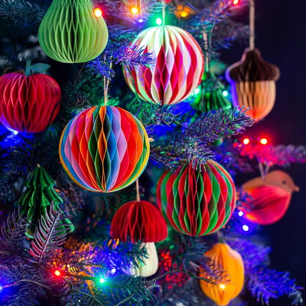 Papirnat okrasek za jelko Honeycomb Tree – Sass & Belle-image-2