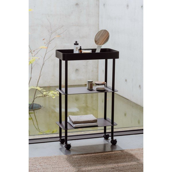 Črn kovinski regal na koleščkih 60x97x30 cm Nolle – noo.ma-image-1