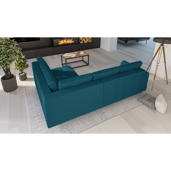 Turkizna kotna sedežna garnitura (z desnim kotom) Ariella – Ropez-image-3